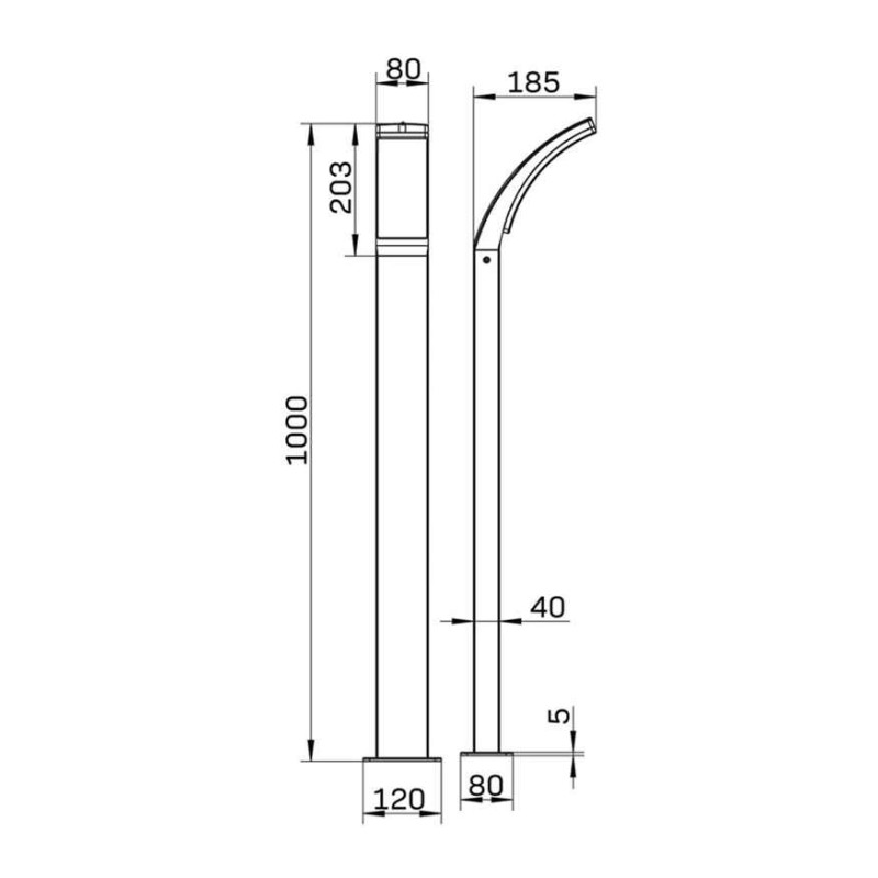 Вуличний світильник Goldlux 331366 Amy LED 1x12W 4000K 1600Lm IP44 чорний