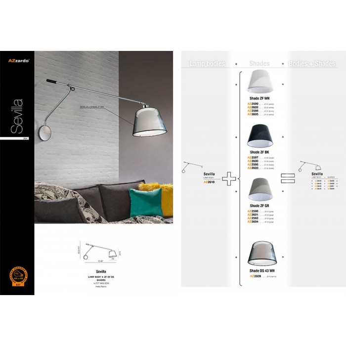 Azzardo AZ2610 + AZ2601 Sevilla+Shade