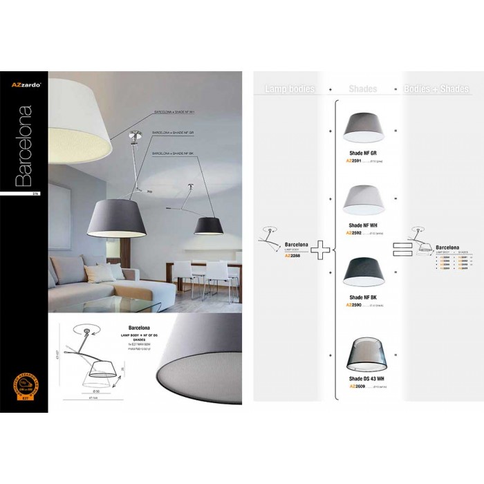 Azzardo AZ2288+AZ2592 Barcelona (md2355-la-wh)