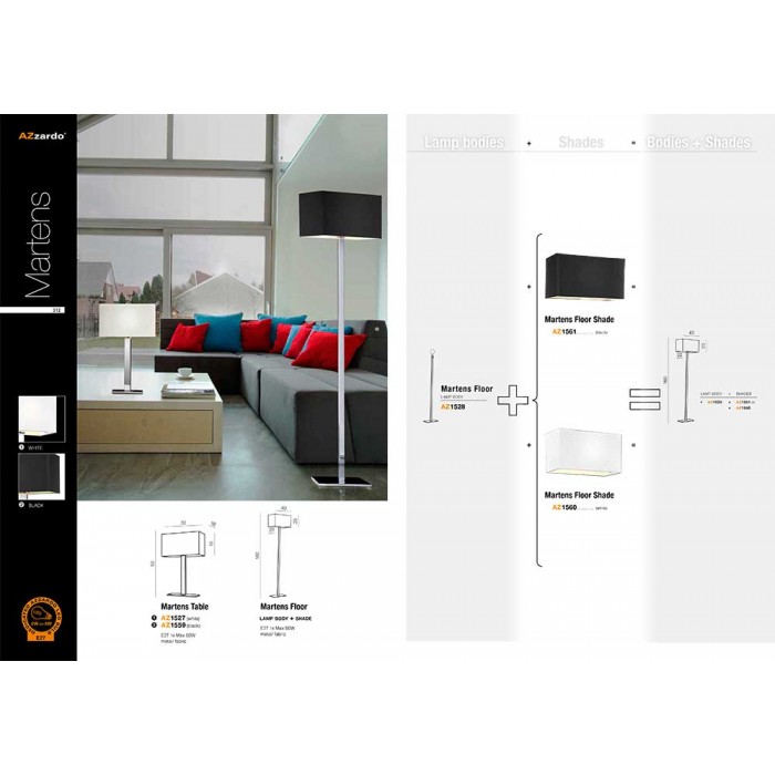 Торшер Azzardo AZ1528 + AZ1561 Martens Floor