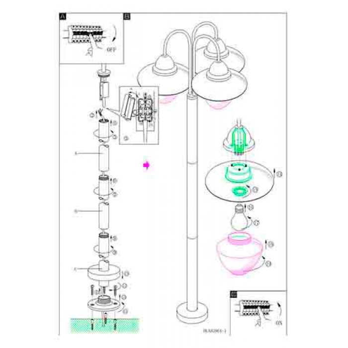 Фонарный столб Eglo 83971 Sidney Фонарный столб Eglo 83971 Sidney