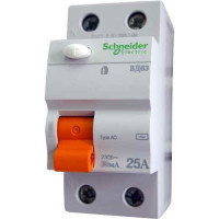 Дифреле Schneider Electric ВД63 2Р 25А 300мA АС, 11451