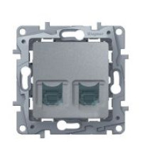Розетка 2ХRJ45 Кат.5е UTP алюминий Legrand, 672455