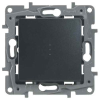 Выключатель проходной с подсветкой Legrand антрацит, 672615