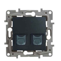 Розетка 2ХRJ45 Кат.5е UTP антрацит Legrand, 672655
