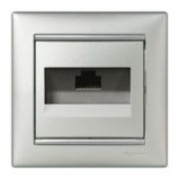 Механізм розетки комп'ютерної RJ-45 UTP Cat.6 Valena алюміній, 770246