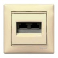 Механизм розетки компьютерной 2xRJ-45 FTP Cat.6 Valena без захватов слоновая кость, 774133