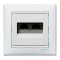 Механізм розетки комп'ютерної 2xRJ-45 STP Cat.6 Valena без захоплень білий, 774245