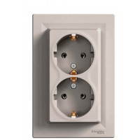 Подвійна розетка Schneider Electric Asfora EPH9900169 із заземленням (бронза)