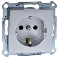 Механизм розетки SCHUKO с заслонками алюминий 16А Merten, MTN2300-0460