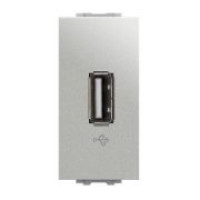 Розетка USB 2.0, Unica Basic, алюминий Schneider Electric, MGU3.429.30