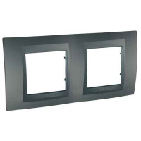 Двухместная рамка Schneider Electric Unica Top MGU6.004.12 (графит)