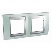 Рамка 2-местная, Unica Top, изумруд/алюминий Schneider Electric, MGU66.004.094