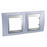 Рамка 2-местная, Unica Top, голубой берилл/алюминий Schneider Electric, MGU66.004.098