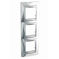 Рамка 3-местная, Unica Top, хром глянцевый/алюминий Schneider Electric, MGU66.006V.010