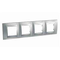 Рамка 4-местная, Unica Top, хром матовый/алюминий Schneider Electric, MGU66.008.038