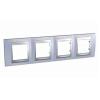 Рамка 4-местная, Unica Top, голубой берилл/алюминий Schneider Electric, MGU66.008.098