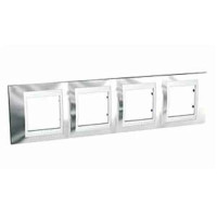 Рамка 4-місна, Unica Top, хром глянсовий/білий Schneider Electric, MGU66.008.810