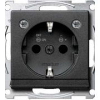 Механизм розетки SCHUKO с заслонками антрацит 16А Merten, MTN2304-0414