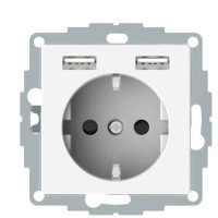 USB розетка Schuko Schneider Electric Merten System M MTN2366-0319 2 USB (полярно белый)