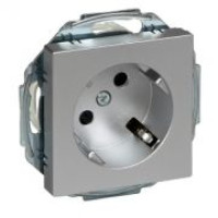 Механизм розетки SCHUKO 45 алюминий Merten, MTN2370-0460
