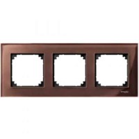 Рамка тройная M-ELEGANCE glass махагон Merten, MTN4030-3215