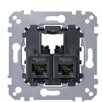Механизм компьютерной розетки RJ-45 2-П cat.5e UTP Merten, MTN4575-0002