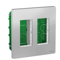 Встраиваемая установочная коробка Schneider Electric NU172430 Unica System+ 2х2 (алюминий)
