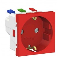 Розетка Schneider Electric NU305703 (зажимной контакт) 16А (красная)
