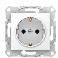 Розетка Schneider Electric Sedna SDN3001721 із заземленням і з шторками (білий)