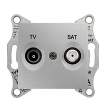 Прохідна TV/SAT розетка Schneider Electric Sedna SDN3401260 (алюміній)