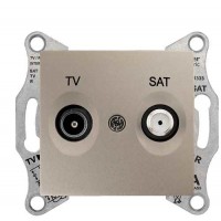 Проходная TV/SAT розетка Schneider Electric Sedna SDN3401268 (титан)