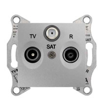 Проходная TV/R/SAT розетка Schneider Electric Sedna SDN3501260 (алюминий)