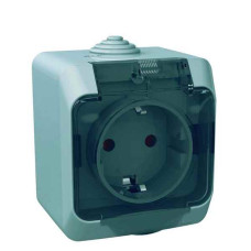 Розетка с заземлением серая Cedar Plus, WDE000643