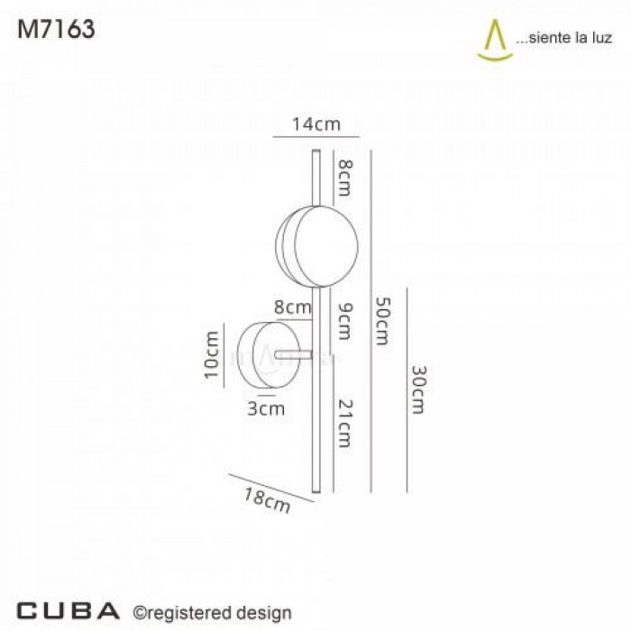 Mantra CUBA WALL LAMP 8W LED 7163 Mantra CUBA WALL LAMP 8W LED 7163