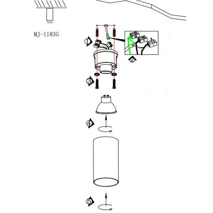 Точечный светильник Kloodi KD-1183 BK Точечный светильник Kloodi KD-1183 BK