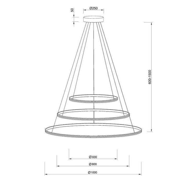 Підвісний світильник Kloodi KD-RG MULTI 600/800/1000 144W 4K BK Ring Giza Multi Підвісний світильник Kloodi KD-RG MULTI 600/800/1000 144W 4K BK Ring Giza Multi