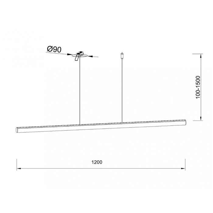 Підвісний світильник Kloodi KD-JL 1200 23W 3K ALU Jaz Line Підвісний світильник Kloodi KD-JL 1200 23W 3K ALU Jaz Line