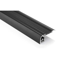 LED профиль для подсветки лестниц KLOODI KLP024-R 2 BK с рассеивателем PC 2м