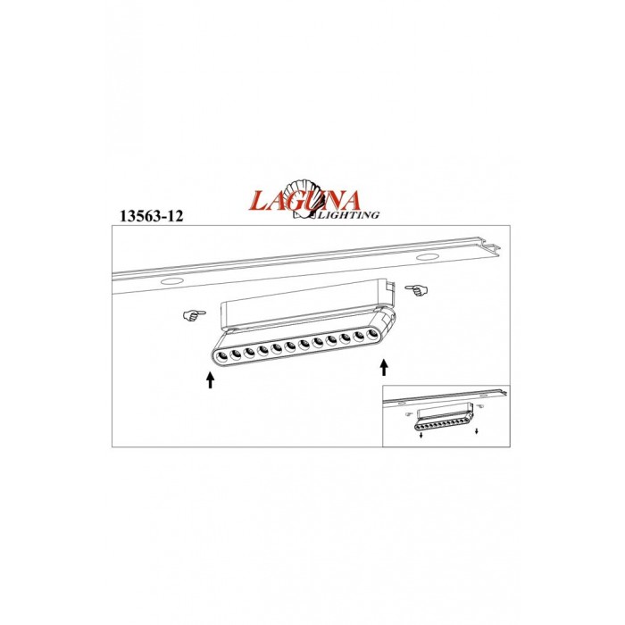 Лінійний поворотний магнітний світильник LAGUNA LIGHTING 13563-12 Track24v Чорний Лінійний поворотний магнітний світильник LAGUNA LIGHTING 13563-12 Track24v Чорний