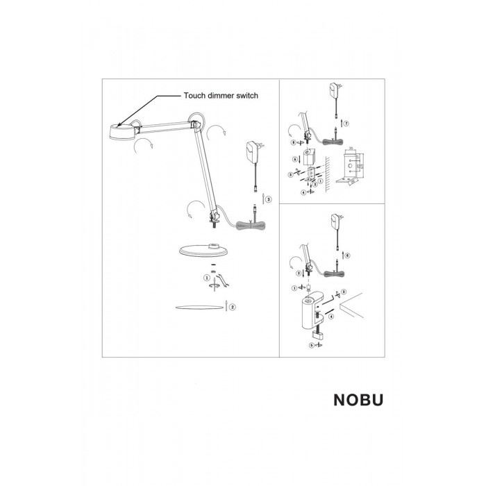 Настольная лампа Nordlux 2120405010 Nobu LED 1x6W 2700K 600Lm IP20 серая Настольная лампа Nordlux 2120405010 Nobu LED 1x6W 2700K 600Lm IP20 серая