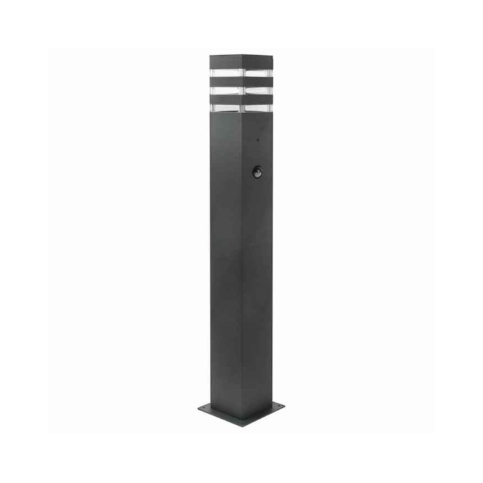 Вуличний світильник з датчиком руху Goldlux 317650 Teksas E27 1x12W IP44 графітовий