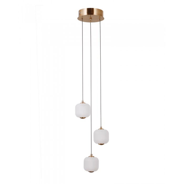 Люстра Italux PND-34362-3-HBR-OPAL Ganti Led 3x8W 3000K 865Lm IP20 Gold Люстра Italux PND-34362-3-HBR-OPAL Ganti Led 3x8W 3000K 865Lm IP20 Gold