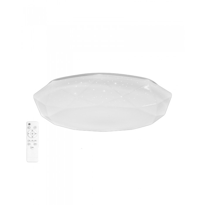 Люстра із пультом світлодіодна, стельовий світильник Goldlux 325754 Galaxy LED 1x48W 3000K/4000K/6000K 5300Lm IP44 біла