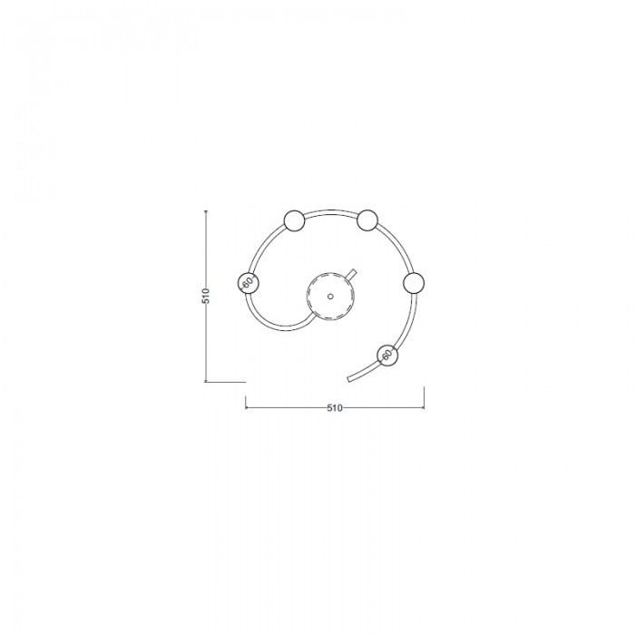 Стельовий світильник SV0043-5 BK+GD Стельовий світильник SV0043-5 BK+GD