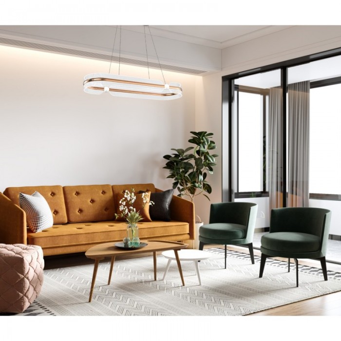 Люстра Italux PND-63728-56W-3K-GD Sopla Led 1x56W 3000K 3900Lm Люстра Italux PND-63728-56W-3K-GD Sopla Led 1x56W 3000K 3900Lm