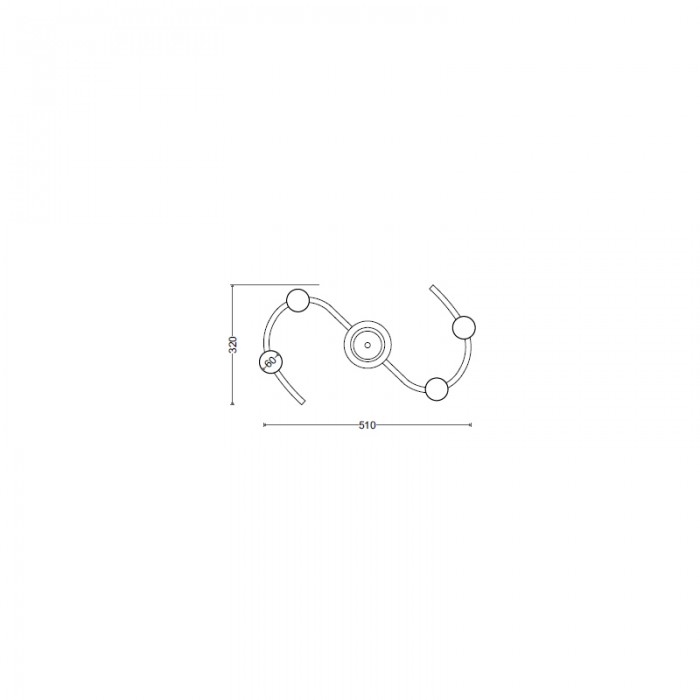 Стельовий світильник SV0044-4 BK+GD Стельовий світильник SV0044-4 BK+GD