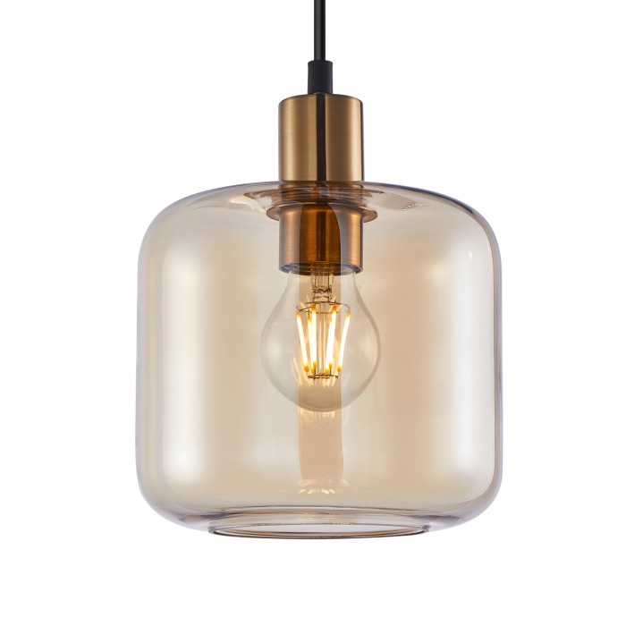 Підвісний світильник Italux PND-29257A-1-BRO-AMB Zona E27 1x40W IP20 Gold Підвісний світильник Italux PND-29257A-1-BRO-AMB Zona E27 1x40W IP20 Gold
