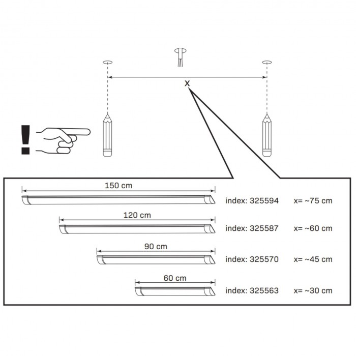 Світильник стельовий Goldlux 325587 Oprawa LED 1x36W 4000K 4000Lm IP20 білий Світильник стельовий Goldlux 325587 Oprawa LED 1x36W 4000K 4000Lm IP20 білий