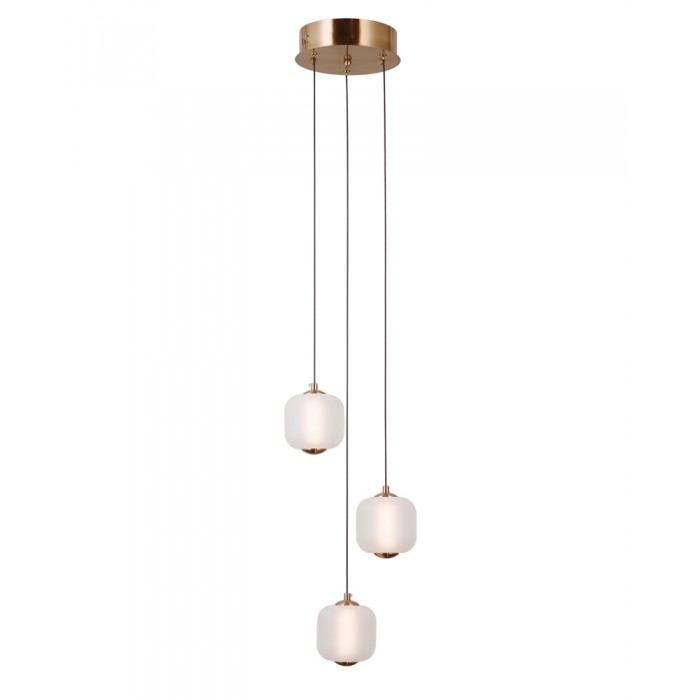 Люстра Italux PND-34362-3-HBR-OPAL Ganti Led 3x8W 3000K 865Lm IP20 Gold